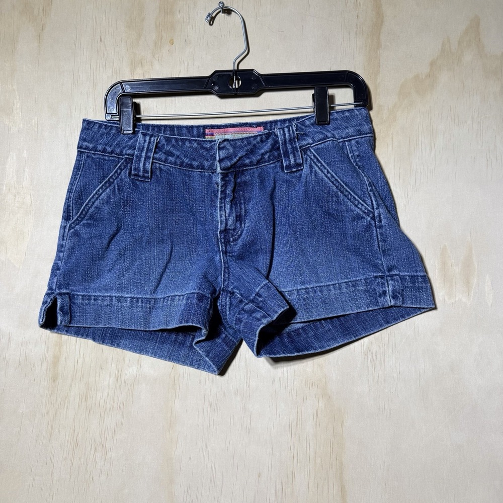 Arizona Jean Co Womens 9 Denim Shorts Low Rise Cuffed Blue Y2K 100% Cotton